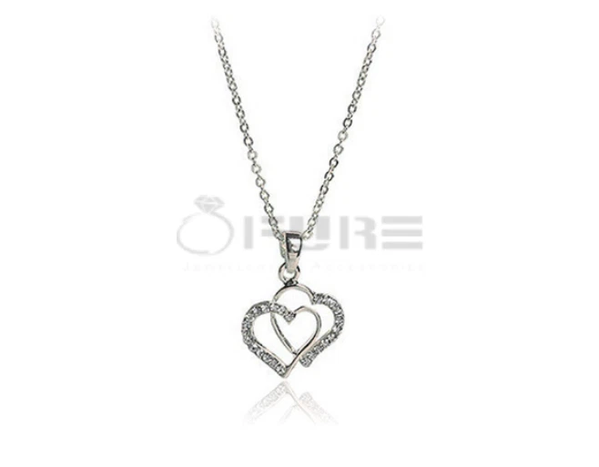 Two hearts deals linked together necklace