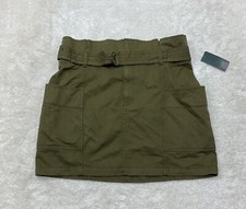 Wild Fable Juniors Size L Belted Olive Army Green Mini Skirt