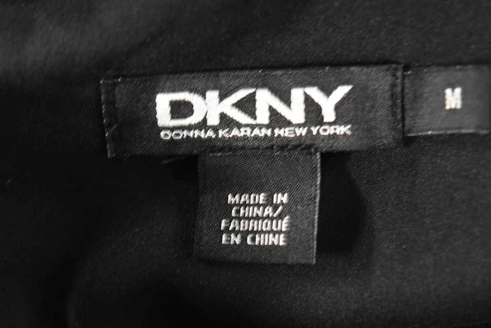 Vestido para mujer DKNY talla M negro verde funda hasta la rodilla manga 3/4 acetato Foto 4 de 4