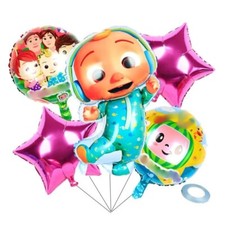 CoComelon 5 Piece Baby Balloon Kids Birthday Party Decorations Supplies (Pink)