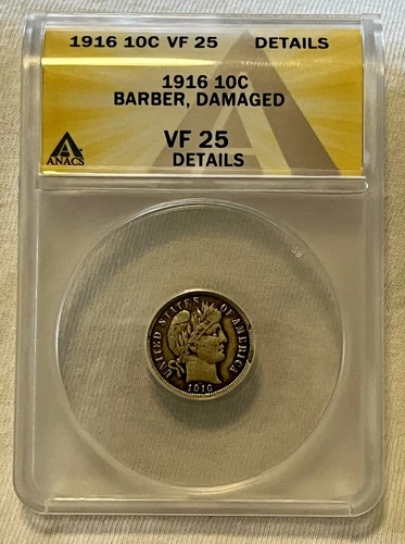 1916 Barber Dime NGC VF25
