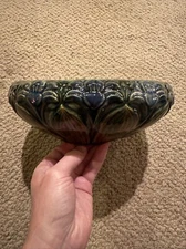 Antique McCoy Art Pottery Amaryllis Jardiniere Low Bulb Bowl 10” Planter