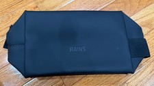 Rains Wash Bag Small, NWT Black Vercel Logo