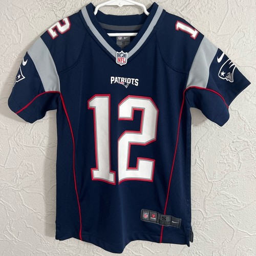 Tom Brady Patriots Youth Jersey Small Size 8 Nike On Field Authentic Navy