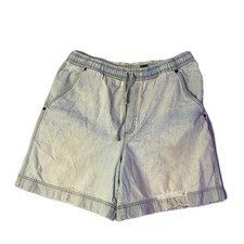 STAIN Lizwear Vintage 90s Light Wash Distressed Elastic Waist Shorts Womens M