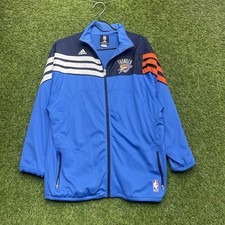Oklahoma City Thunder Jacket Youth Large OKC Warm Up Full Zip NBA Performance