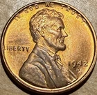 1942 D Lincoln Wheat Cent BU RD T244