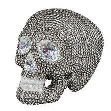 Totenkopf Glitzer 20cm Halloweendeko Skull Deko Schädel mit Strass
