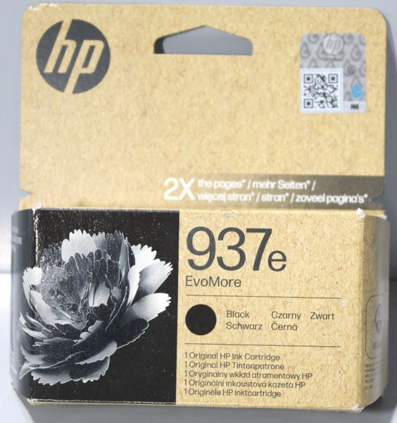 Hp 937E Evomore Schwarz Original Tintenpatrone 4S6W9NE 2500 Seiten Reichweite-image