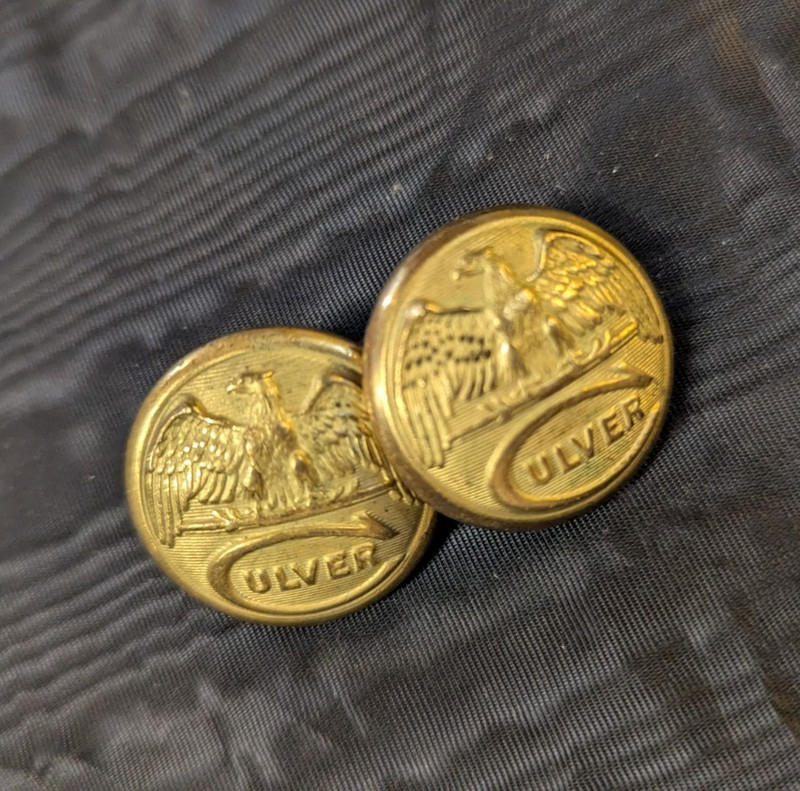 2 Vintage CULVER Military Academy Uniform Buttons - SUPERIOR QUALITY