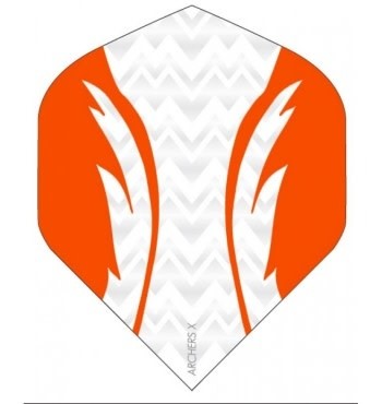 Archers X Pro White Orange Standard Dart Flights - Picture 1 of 1