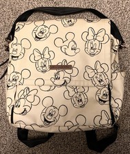 Petunia Pickle Bottom Disney Mickey  Minnie Mouse Canvas Diaper Bag Beige Black
