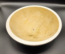 Vintage 8.5" Hand-Turned Birdseye Maple Primitive Salad Bowl with Distressed...