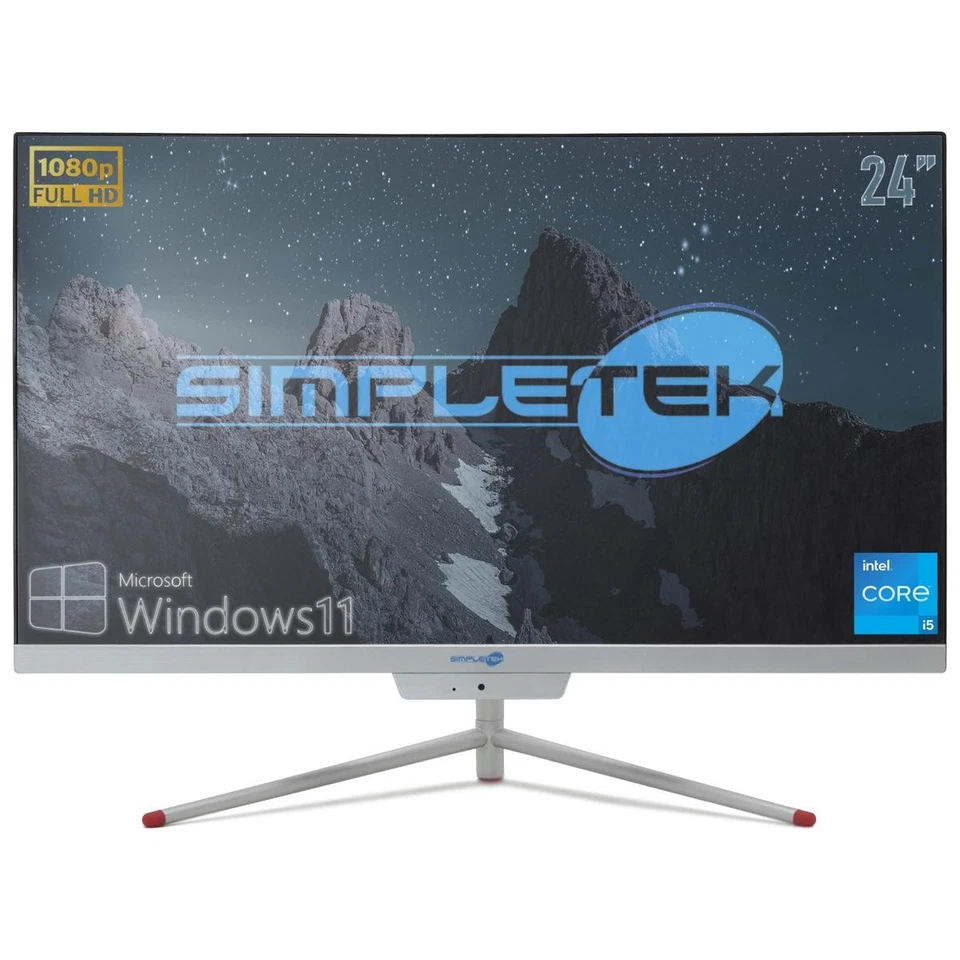 All in One i5 24" Full HD Win11 RAM 4GB SSD 120GB PC Desktop Curved - Image 3 of 4