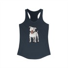 Pit Bull Dog Racerback Tank Top, Women's Sleeveless Shirt White Pitbull Dogs