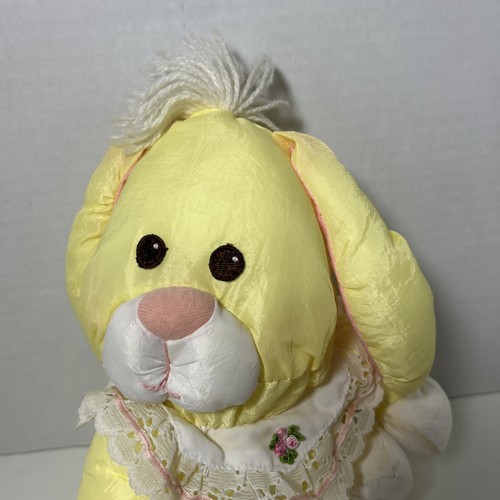 Fisher Price Puffalump Vintage 1986s Yellow Pink & White Bunny Lace Collar 10”, - Picture 8 of 23