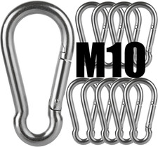 Stainless Steel Spring Snap Hook Carabiner M6 M8 M10 Heavy Duty Carabiner Clip S