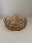 Vintage Pink Depression Glass 9" Divided Grill Plates Set of 6 L E Smith