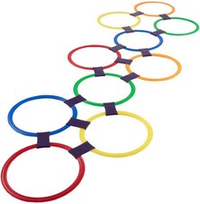 HEY PLAY Hopscotch Rings 10 Pack 11 Inch with Connectors Indoor Outdoor for Kids