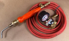 NICE UNIWELD TH6 TORCH QUICK/ SCREW HANDLE ACETYLENE w HOSE, REGULATOR TURBO TIP
