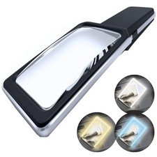 6X Magnifying Glass with Light, 3 Modes, Anti-Glare, Dimmable LEDs for Reading