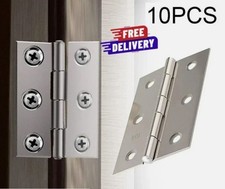 10Pcs Stainless Steel Door Hinges Cabinet Window Box Flat Hinge Hardware