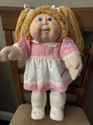1982 Cabbage Patch Doll Light Brown Hair Blue Eyes Two Teeth Dimples 17 in