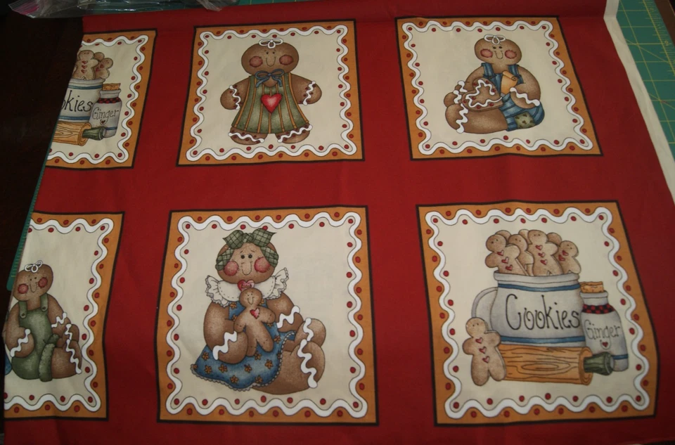 Diana Marcum Marcus Bros Grandmas Gingerbread Recipe Men 20 Block Panel Fabric - Image 4 of 4