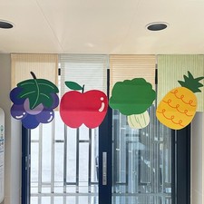 30x50cm Fruit Print Door Curtain Door Hanging Flag Self Adhensive Door Curtain