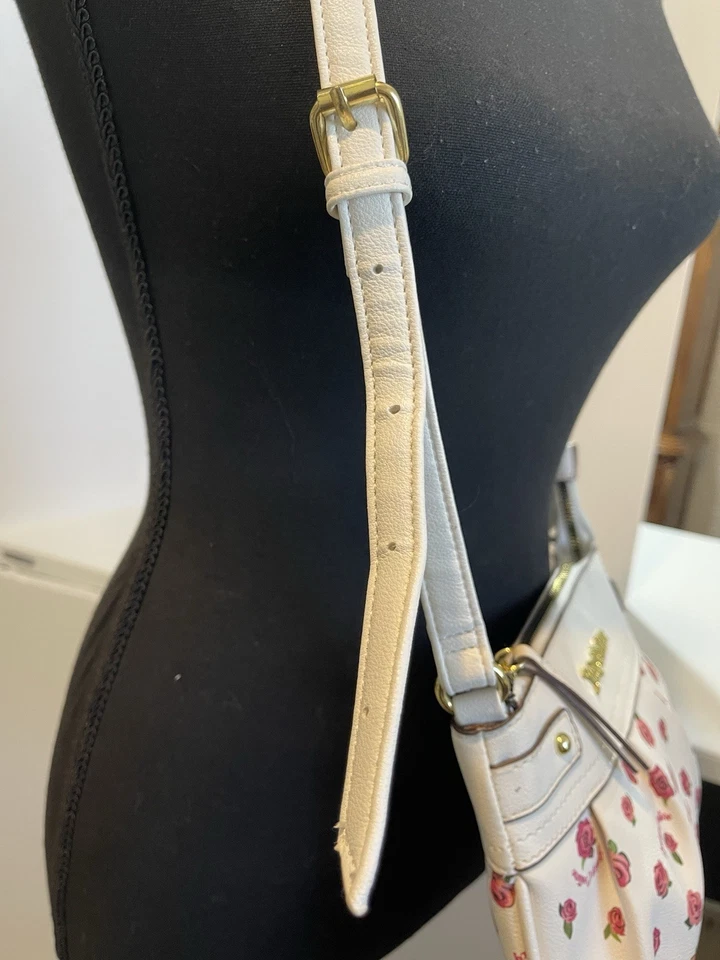 Juicy Couture Cross Body Bag Adjustable Strap Zip Closure Roses - Image 3 of 4