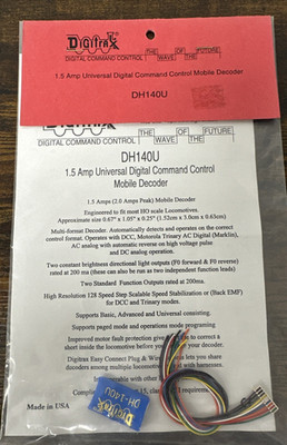 Digitrax #DH140U 1.5 Amp Universal DCC Mobile Decoder for DCC NIP!