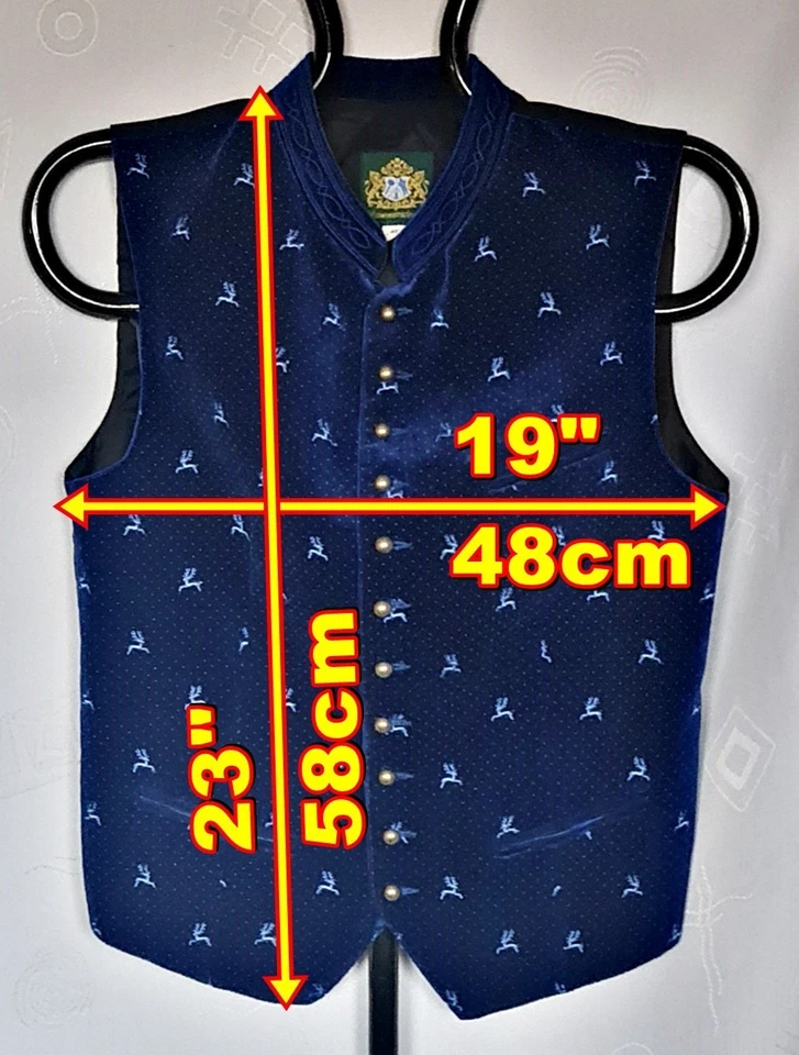 CHALECO VINTAGE HAMMERSCHMID TRAJES OKTOBERFEST DIRNDL TIROL DEER MEN US 36/EU 46 Foto 2 de 4