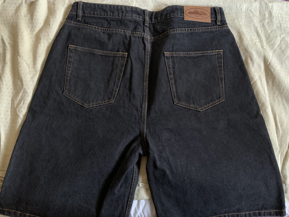 corteiz-island-black-baggy-denim-short-ebay