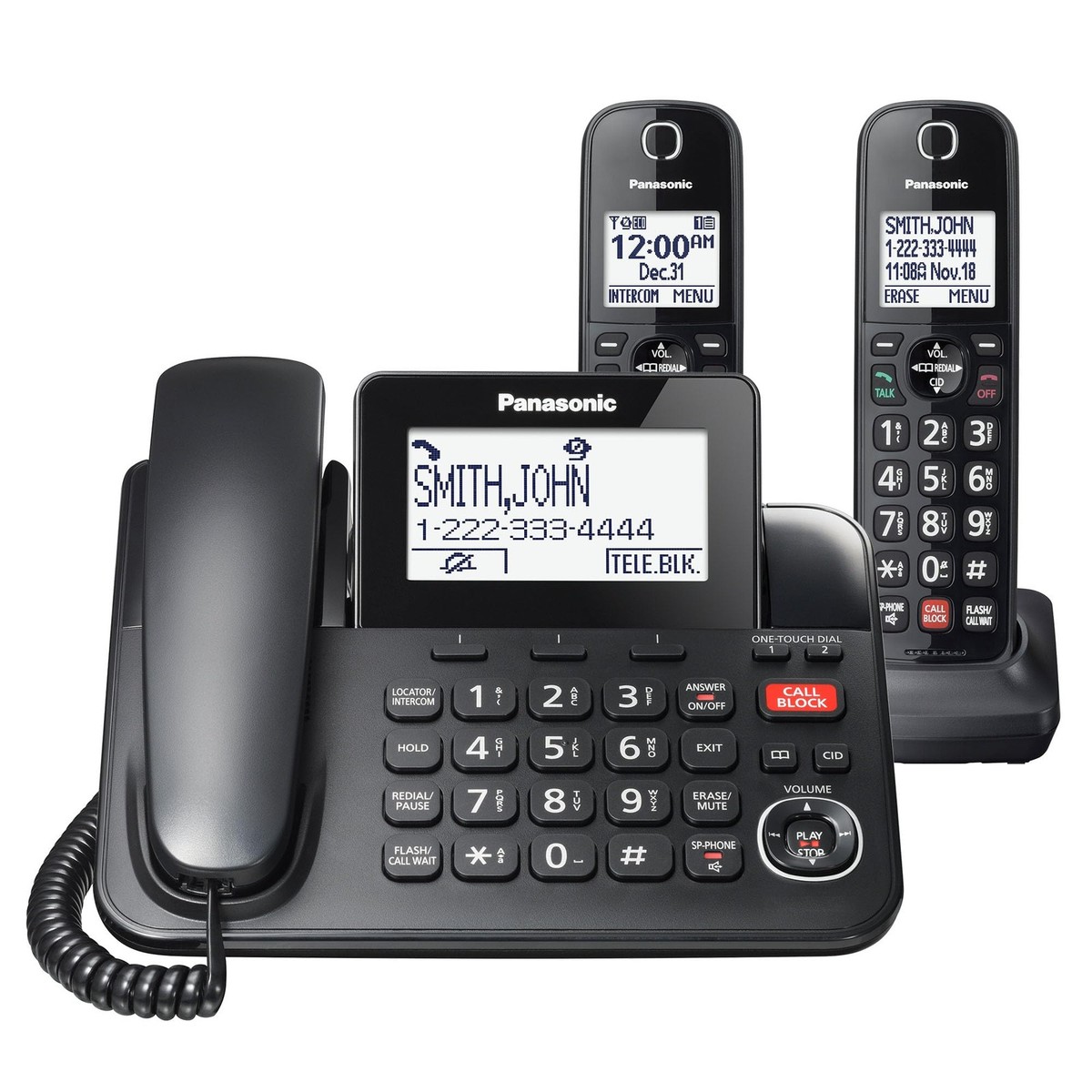Panasonic Corded Phone/Cordless Phone - KX-TGF852B (Black) *NO