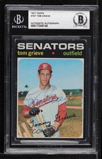 BAS 1971 Topps Tom Grieve #167 BGS Authentic Auto 0q3