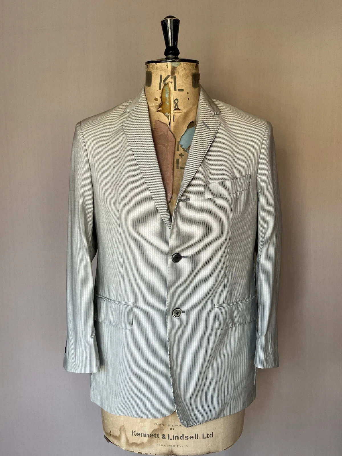 Brooks Brothers Black Fleece Blazer Mens 38R Grey Striped Wool Mohair USA BB1