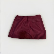 Shein Womens Red Faux Leather Mini Skirt Size Small High Waist A Line Party