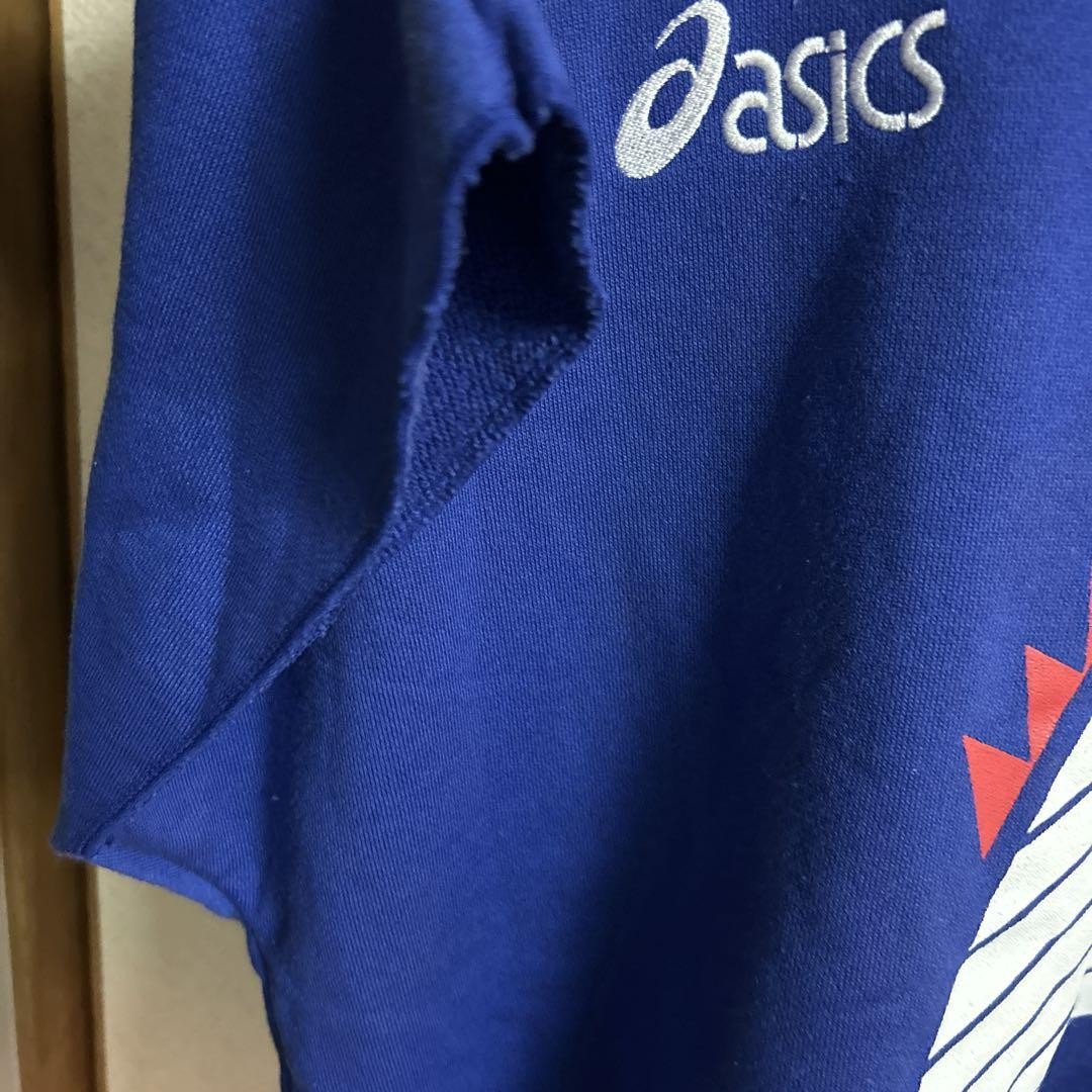 Asics Japan National Soccer Team Hoodie Jersey Blue Size L