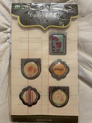Noteworthy MM Metal pebble Clip NEW 5 Floral Scrapbooking Embellishments Delaney