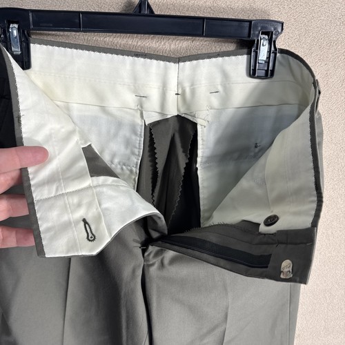 Haspel Lord & Taylor 38S Slim 2 Piece Suit 39x28 Canvas Poplin Feel Olive Drab - Picture 18 of 19