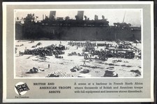 WW2 Postcard: British & American Troops Arriving at French North African Harbour