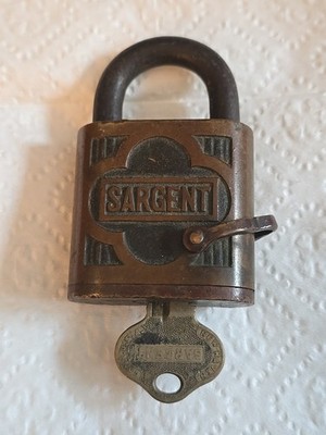 Vintage SARGENT Padlock Small One Key Fully Functional Free Shipping 