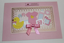 Anna Griffin "Sweet" w/Flowers 3D Handmade Layered Card