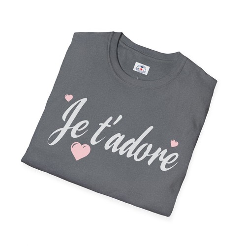 Romantic Je t'adore Tee Cute T-Shirt Adore Positive Love Gifts Casual - Picture 3 of 27