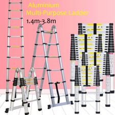 UK Heavy Duty Multi-Purpose Aluminium Telescopic Folding Ladder Extendable