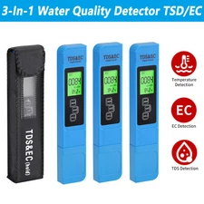 1-3 Home Drinking Water Quality Purity Tester 3-in-1 TDS EC Meter Digital Tester