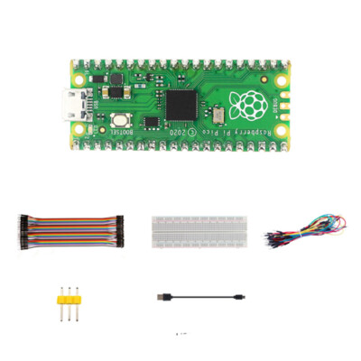 Raspberry Pi Pico Kit Soldered Board Breadboard Dupont USB Cable Header Pins