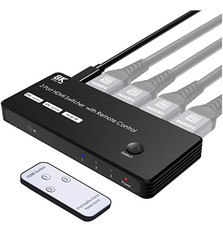 3 Port 8K HDMI Switch with IR Remote 3x1 Switch 48Gbps Directional Switch 3 in 1