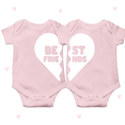LOVE U LOTS GIFTS Best Friends Baby Grow Set Twin Besties BFF'S Baby Body