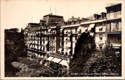 Vintage RPPC Postcard Lausanne Hotel Beau Sejour Luzern Switzerland        20370